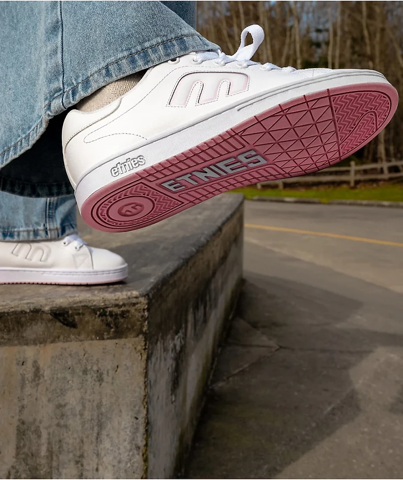 etnies Callicut White & Pink Skate Shoes