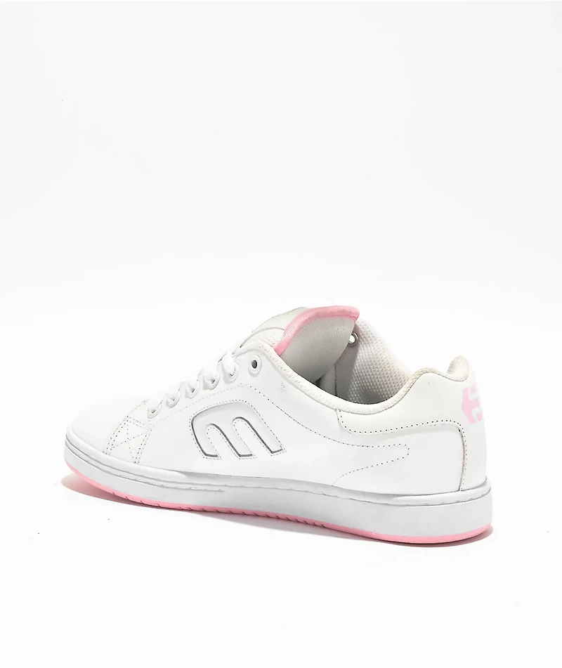etnies Callicut White & Pink Skate Shoes