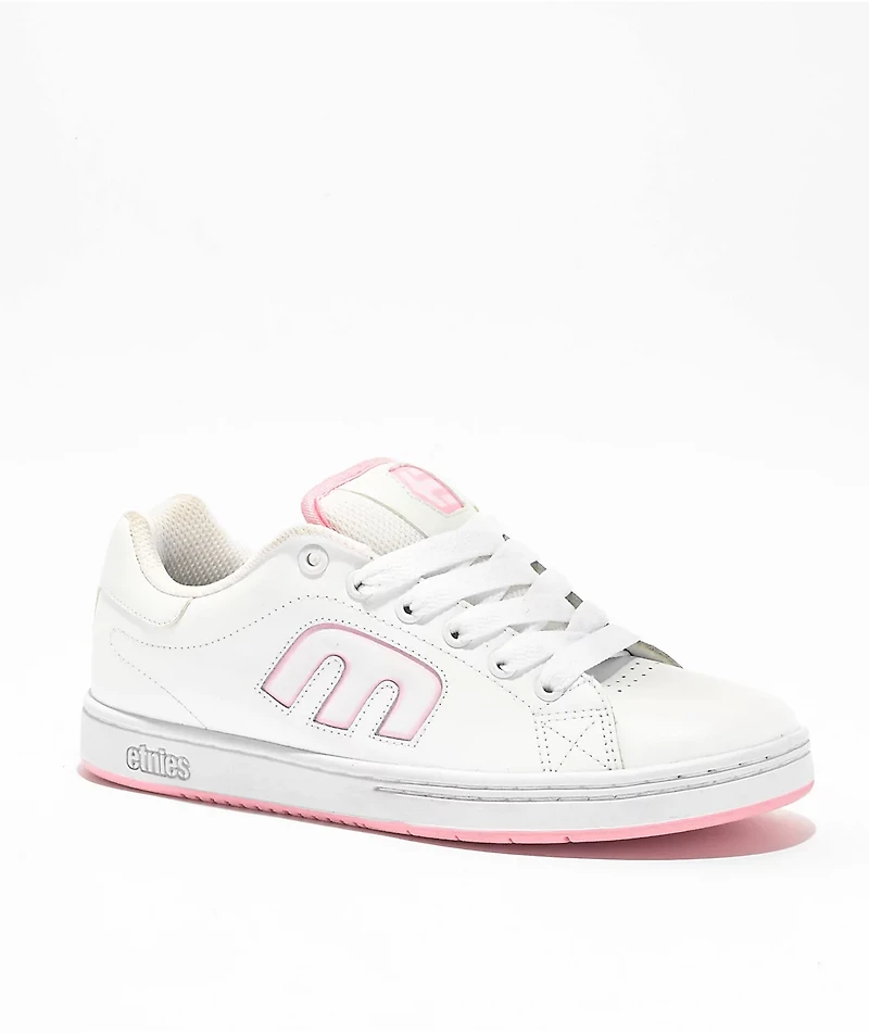 etnies Callicut White & Pink Skate Shoes