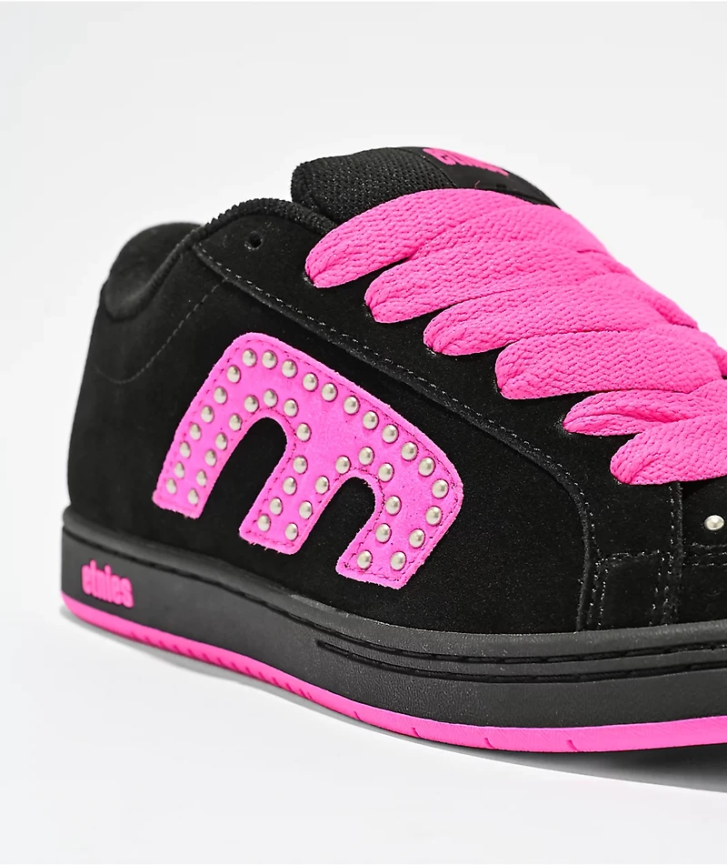 etnies Kingpin Black & Pink Skate Shoes
