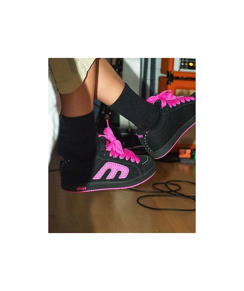 etnies Kingpin Black & Pink Skate Shoes