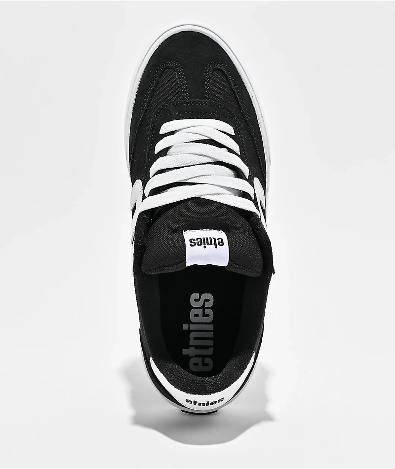 etnies Locut Black & White Vulcanized Skate Shoes