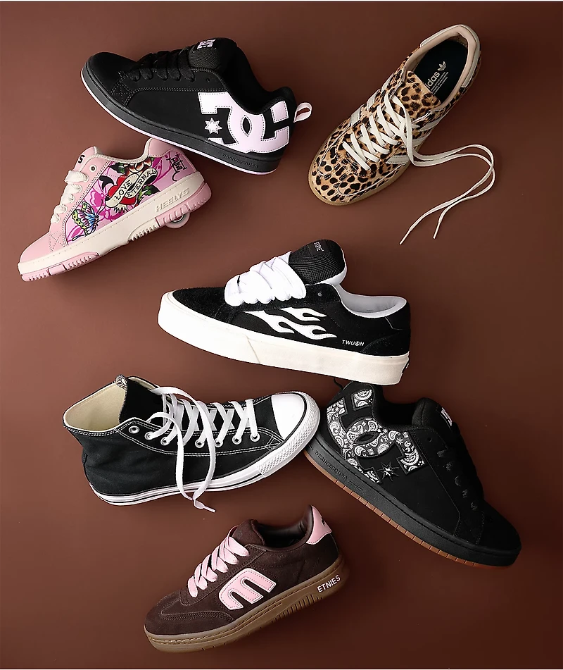 etnies Locut Brown & Pink Skate Shoes