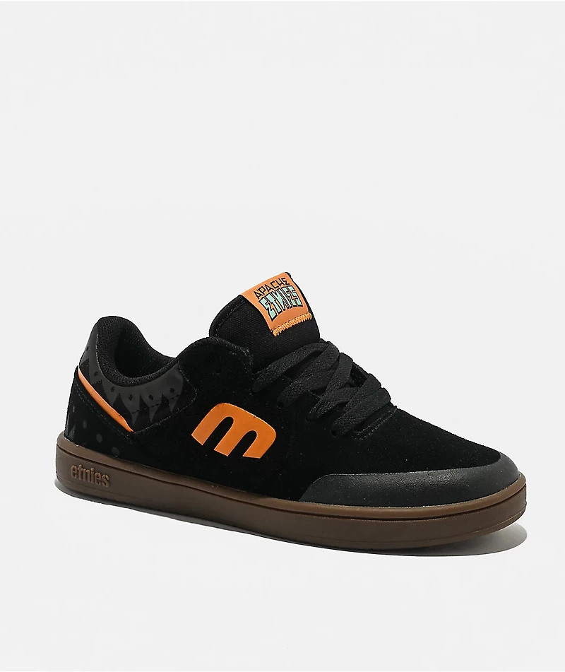 etnies x Apache Kids Marana Black & Gum Skate Shoes