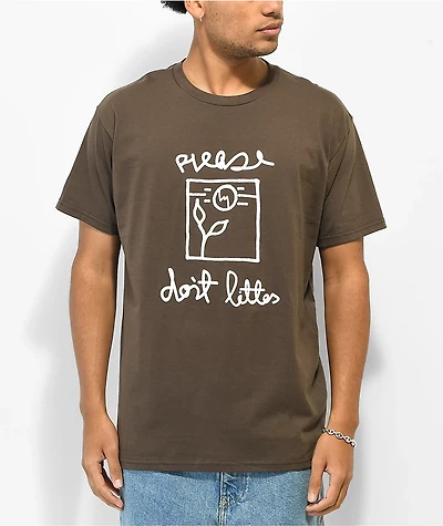 iDabble VM PLZ Don't Litter Brown T-Shirt