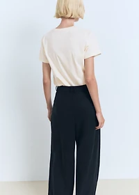 Crochet floral embroidered t-shirt