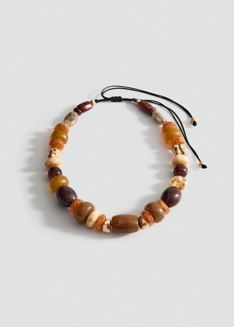 Maxi necklace with combined resin balls