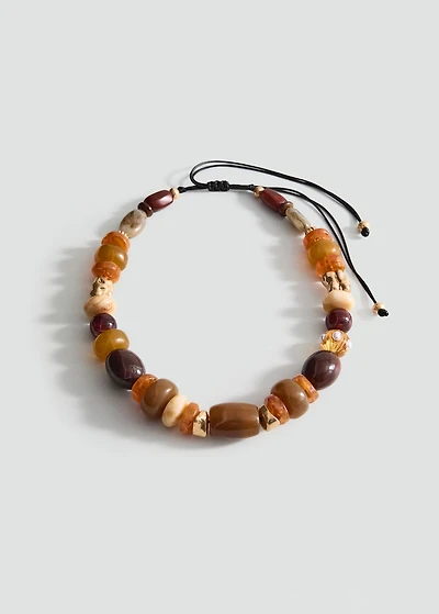 Maxi necklace with combined resin balls