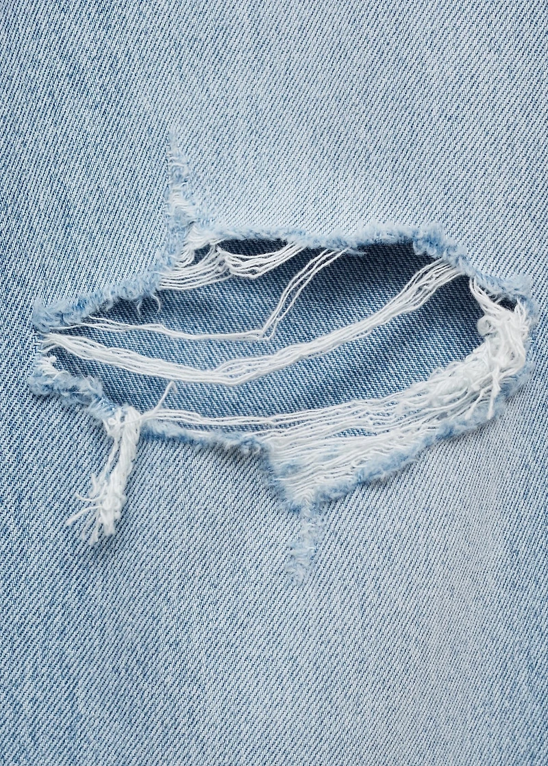 Ripped straight-fit jeans