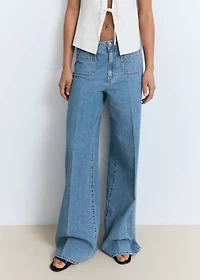 High-rise wide leg  jeans with pockets