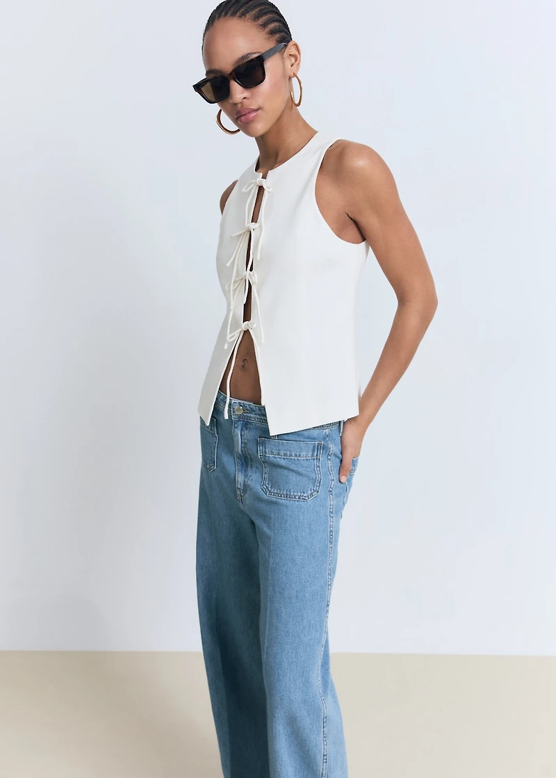High-rise wide leg  jeans with pockets