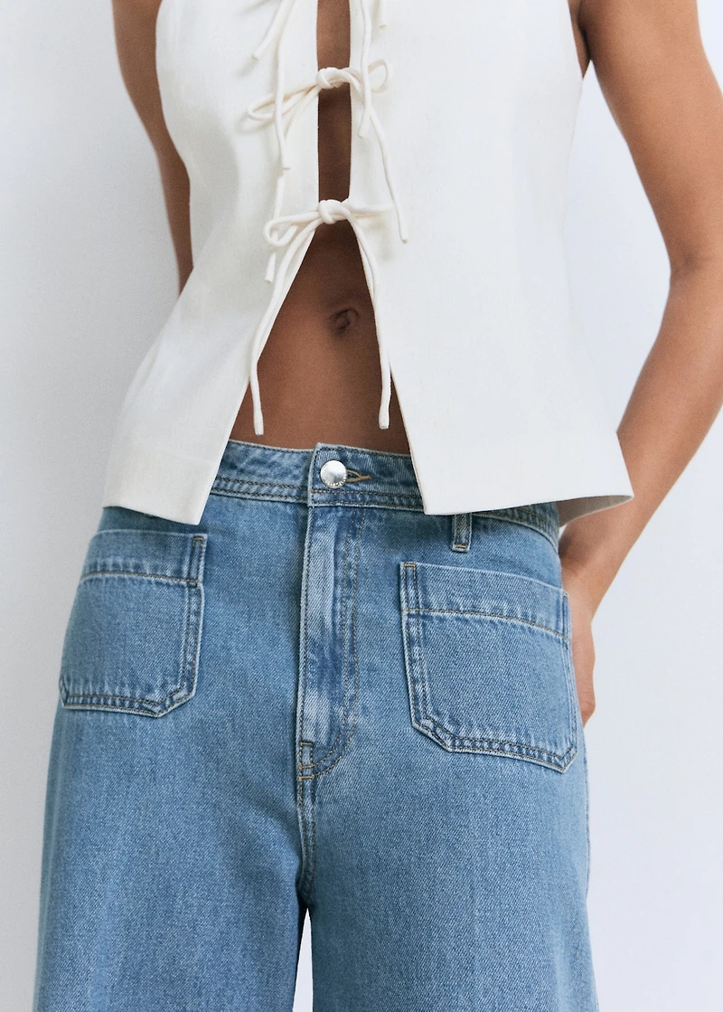 High-rise wide leg  jeans with pockets