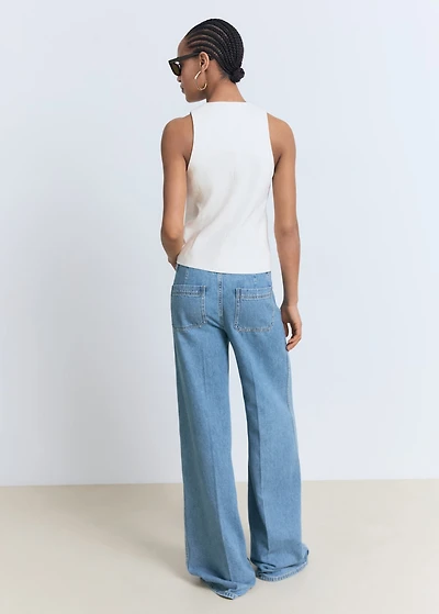 High-rise wide leg  jeans with pockets