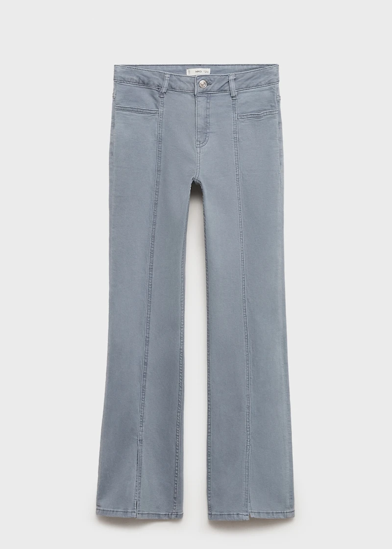 Flared jeans with opening