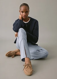 Flared jeans with opening