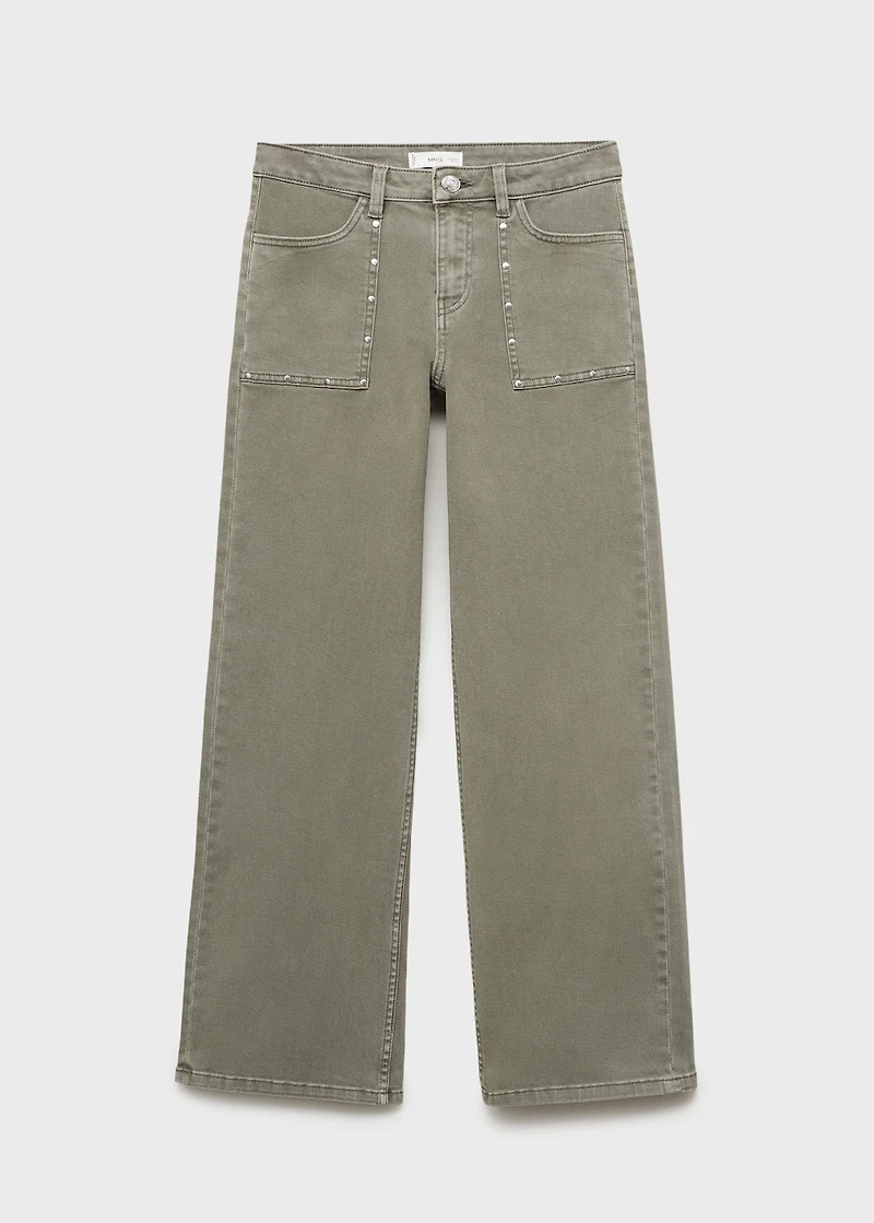 Studded culotte jeans