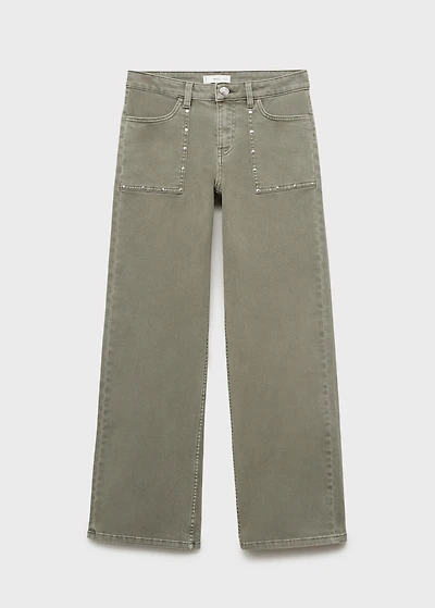 Studded culotte jeans