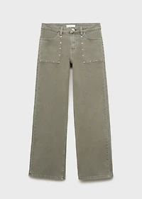 Studded culotte jeans