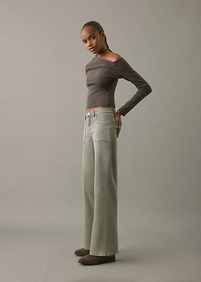 Studded culotte jeans