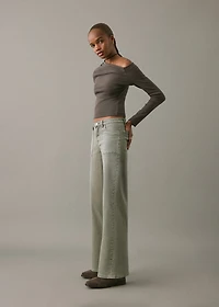 Studded culotte jeans