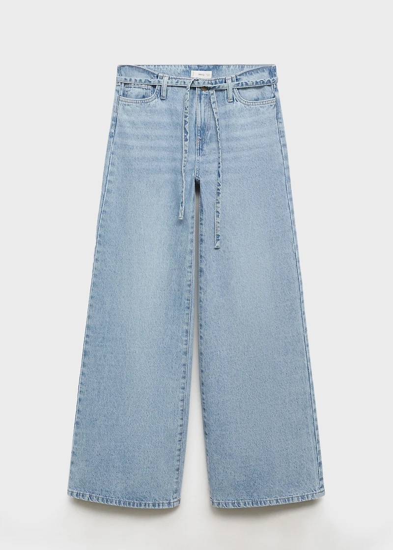 Wide leg jeans with loop