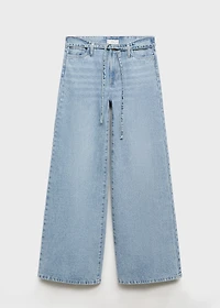Wide leg jeans with loop