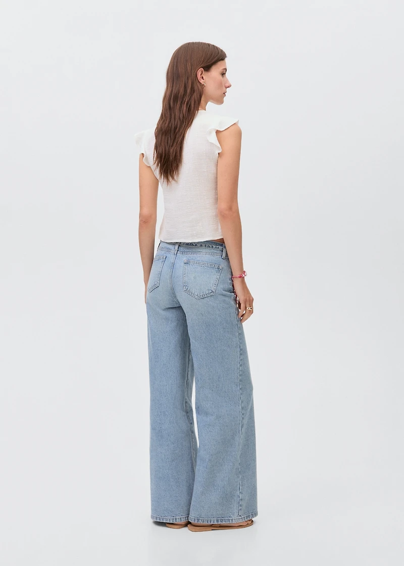 Wide leg jeans with loop