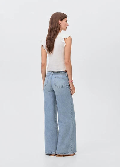 Wide leg jeans with loop