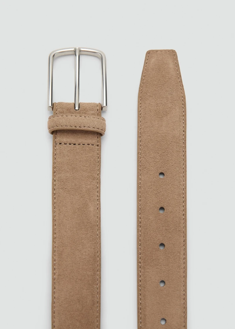Suede leather belt