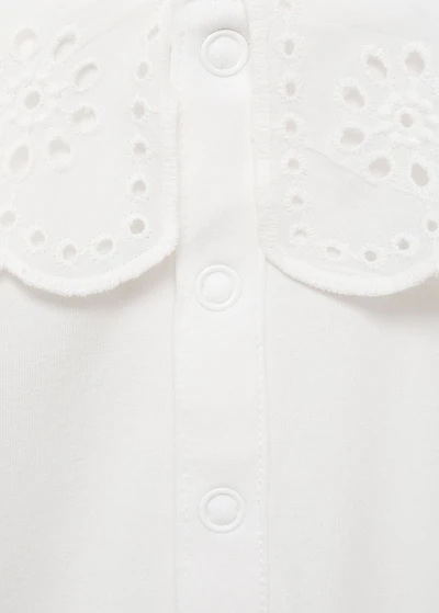 Embroidered babydoll-neck body