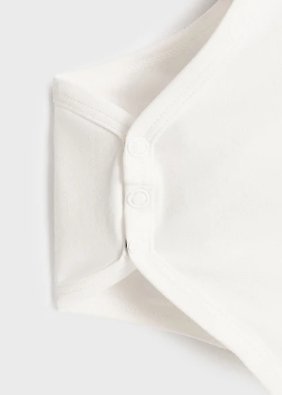 Cotton bodysuit with babydoll neckline