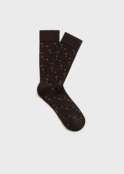 Dog-print cotton socks