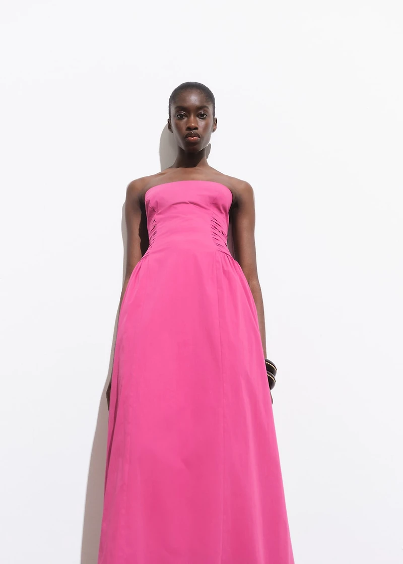 Strapless midi-dress