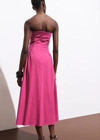 Strapless midi-dress