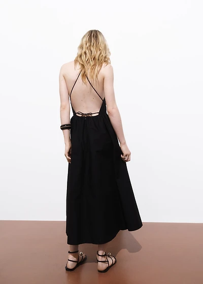 Halter dress with crossed back