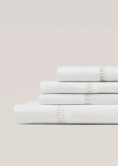Cotton percale hemstitched top sheet for 90 cm bed