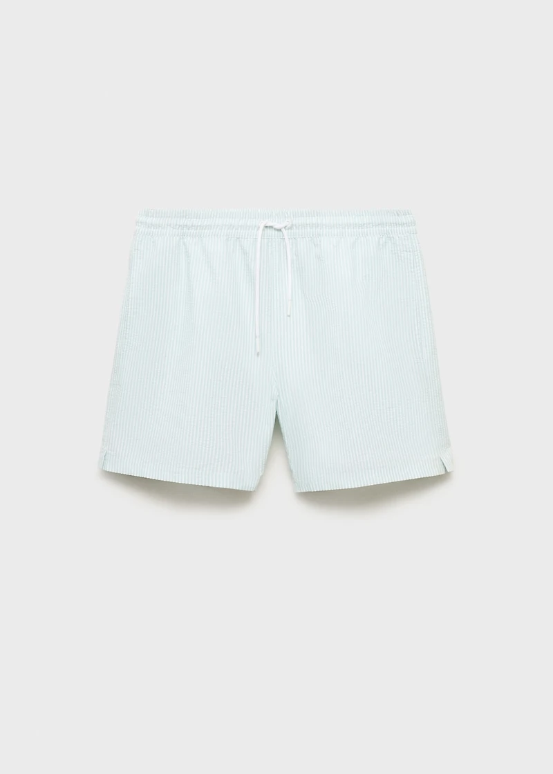 Seersucker swimming trunks