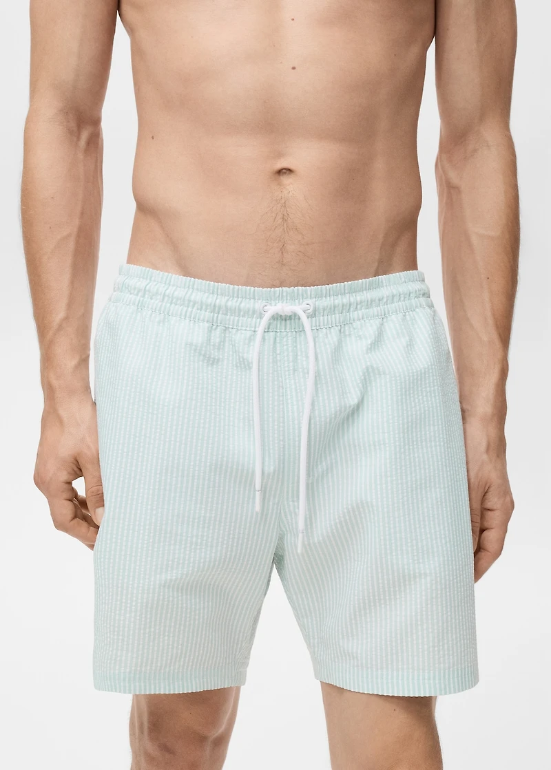 Seersucker swimming trunks
