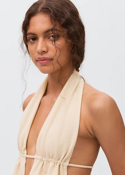 Lurex-knit halter top