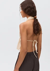 Lurex-knit halter top