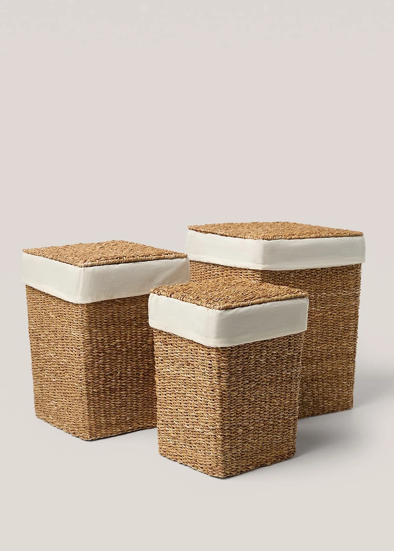 Large seagrass laundry basket