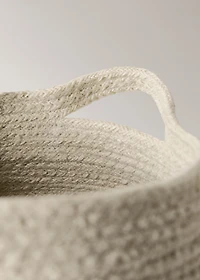 Medium jute basket with stripes