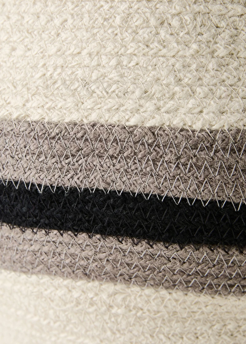Medium jute basket with stripes
