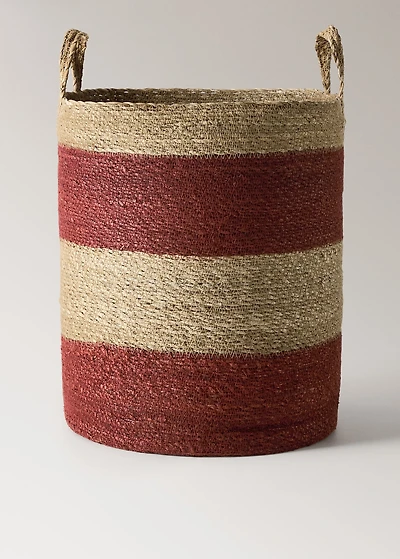 Round two-tone seagrass basket