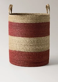 Round two-tone seagrass basket