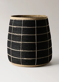 Large check seagrass basket