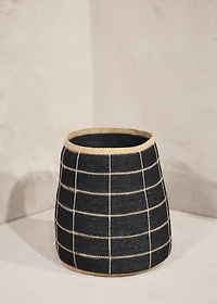 Large check seagrass basket