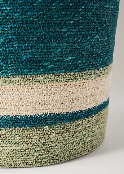 Medium multi-coloured seagrass basket with handle