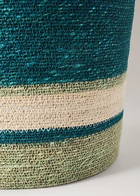 Medium multi-coloured seagrass basket with handle