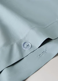 Cotton percale duvet cover with linen trim for 135/140 cm bed